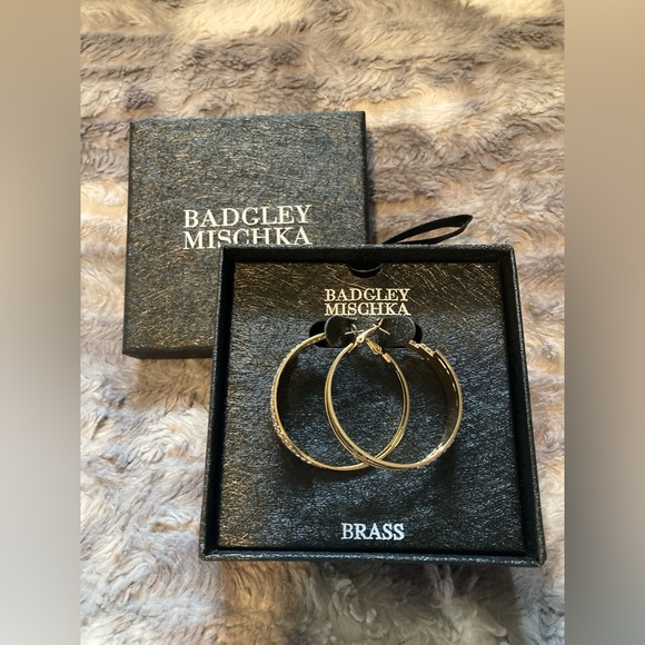Badgley Mischka Jewelry - Badgley Mischka, beautiful, sparkly, new in box, hoop earrings